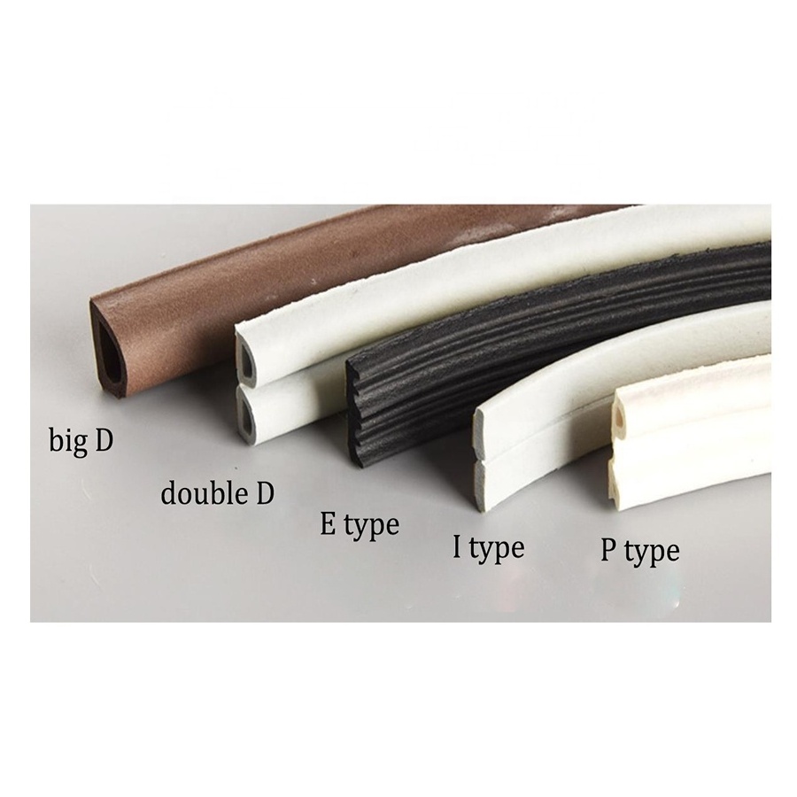 Glass cold room door bottom gasket Dust Wind Proof  P D E I Shape extruded Sponge EPDM foamed Self Adhesive rubber seal strip