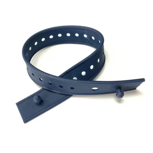 customized Bespoke heavy duty EPDM Silicone Reusable adjustable Rubber Tie Down Strap with holes for electric wire steel tube