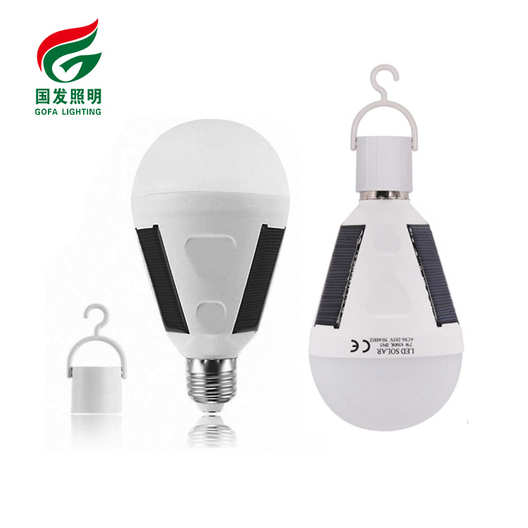 Outdoor Waterproof Wireless Solar Powered Rechargeable  Energy Saving 7W 12W 30W Led Intelligent Emergency Solar Led Light Bulb