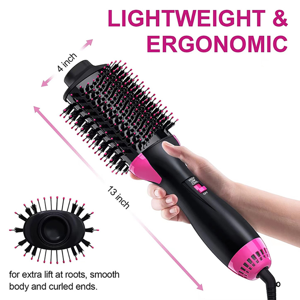 1000W Portable One Step Volumizer Hair Dryer Brush Hair Straightener and Curling Comb Blow Dryer 3in1 Negative Ion Hot Air Brush