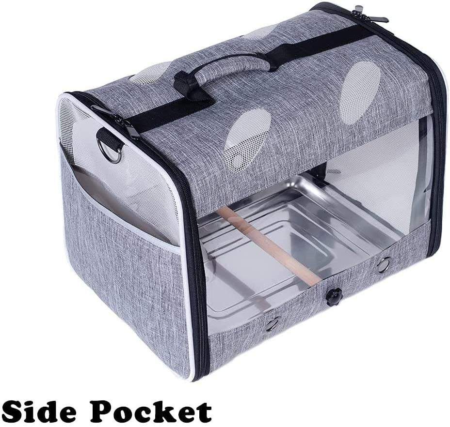 Portable Bird Carrier Tote Bag Custom Pet Bag Parrot Travel Carrier Backpack with Wooden Stand Perch