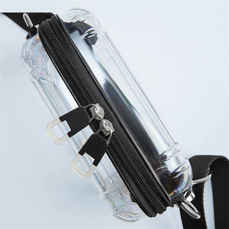 Wholesale Custom Logo Pvc Transparent Crossbody Bag Mini Suitcase Shape Makeup Bag Clear Cosmetic shoulder bag