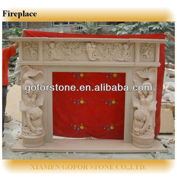 Beatiful hand cared french style marble fireplace mantel