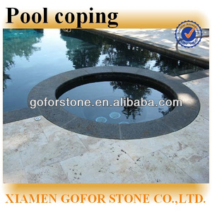 Black basalt swimming pool coping stone