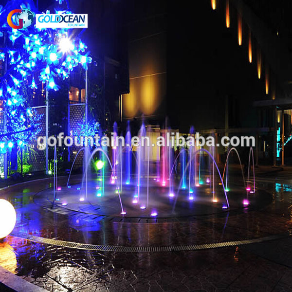 FREE DESIGN Funny Musical Dancing Dry Floor Fountain with LED Lights