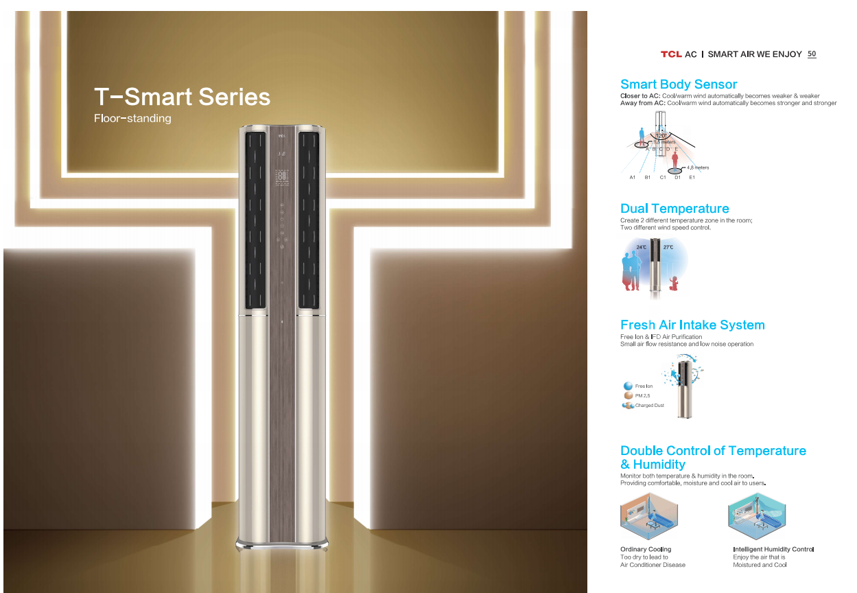 TCL Floor Standing Air Conditioner Low Noise Household Split Cabinet Energy Saving Domestic Air Conditioner