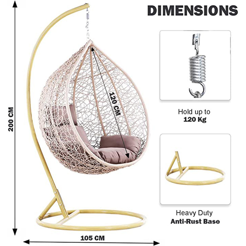 Patio Swings Modern Double Swing Single Seater Glider Hanging Hammock Outdoor Teardrop Egg Chair