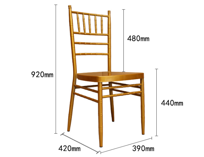 Wholesale Restaurant Banquet Furniture Stackable White Gold Metal Chiavari Tiffany Dining Chair For Wedding Event With Cushion