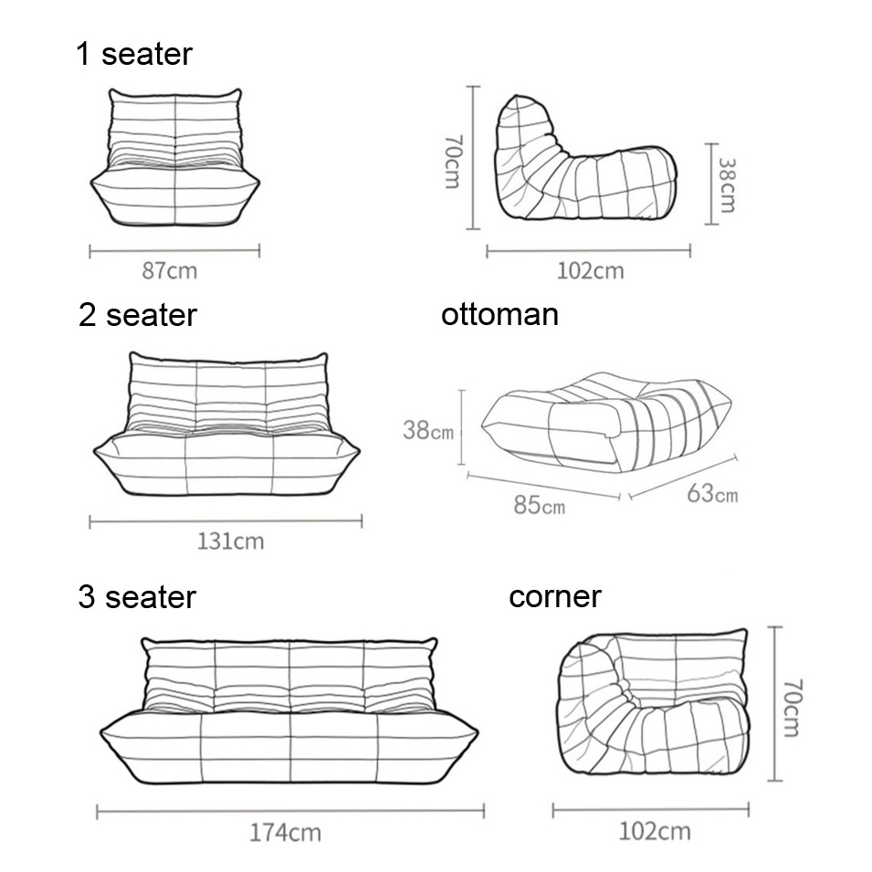 Living Room Couch Simple Design L Shape House Furniture European Classic Luxury Indoor Small Single Tatami Lazy Sofa