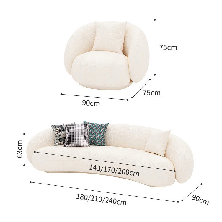 Home Sitting Room Living Furniture Sets Cheap Korean Style Bedroom Long Love Sac Sectional White Sofa