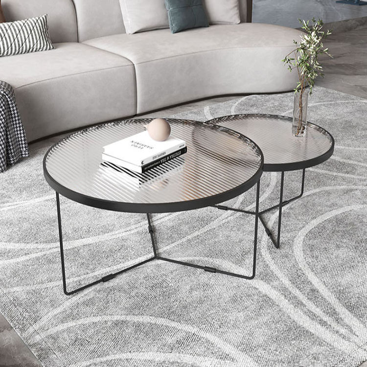 European Classic Office Living Room Furniture Glass Top Wooden Iron Metal Sofa Side Round Mini Coffee Tea Table