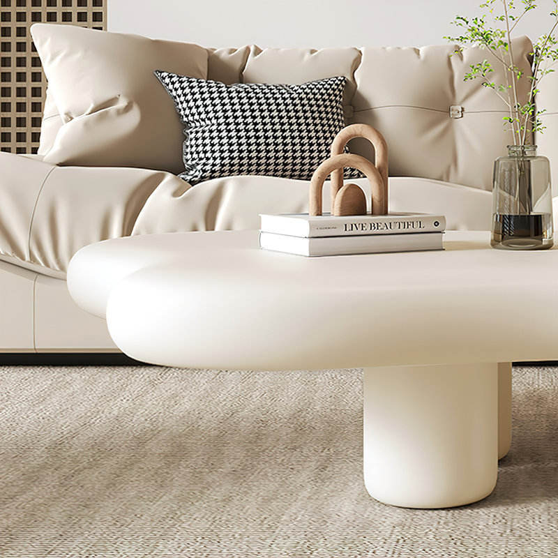 Nordic Modern Designer Light Creative Cream Cloud White Special Irregular Curved Shape Living Room Furniture Side Coffee Table