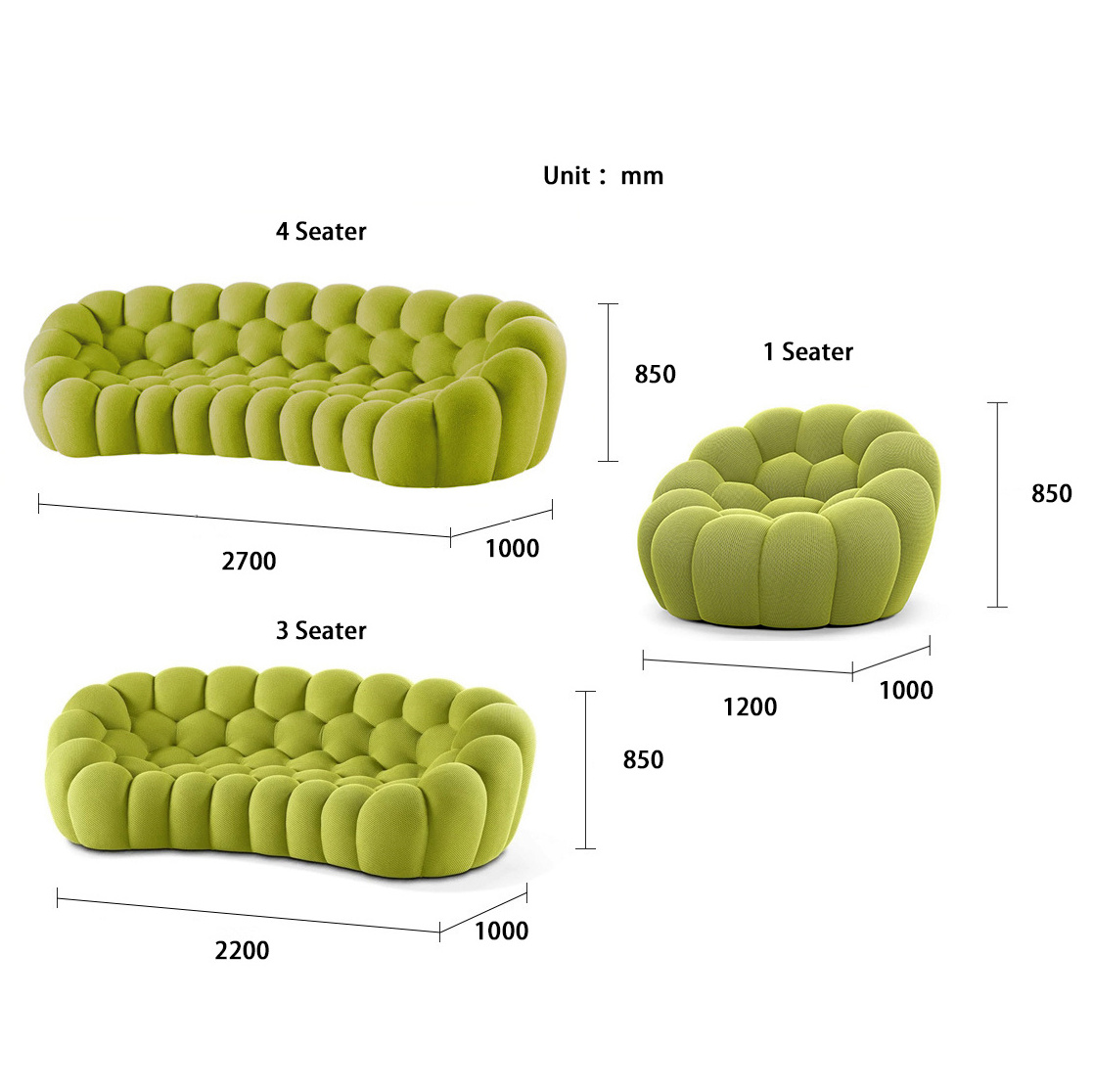 Wholesale Couches Living Room Couch Set Korean Style Modern Two Tone Latest Italian Furniture Bubble Sofa