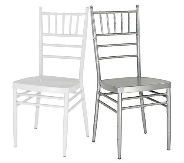 Wholesale Restaurant Banquet Furniture Stackable White Gold Metal Chiavari Tiffany Dining Chair For Wedding Event With Cushion