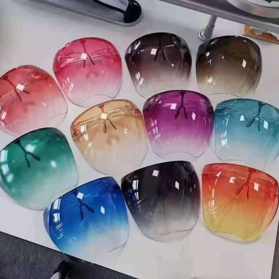 Multicolor Comfortable Transparent Anti Spittle Dust Reusable Protective Visor Plastic polycarbonate Face Shield Glasses