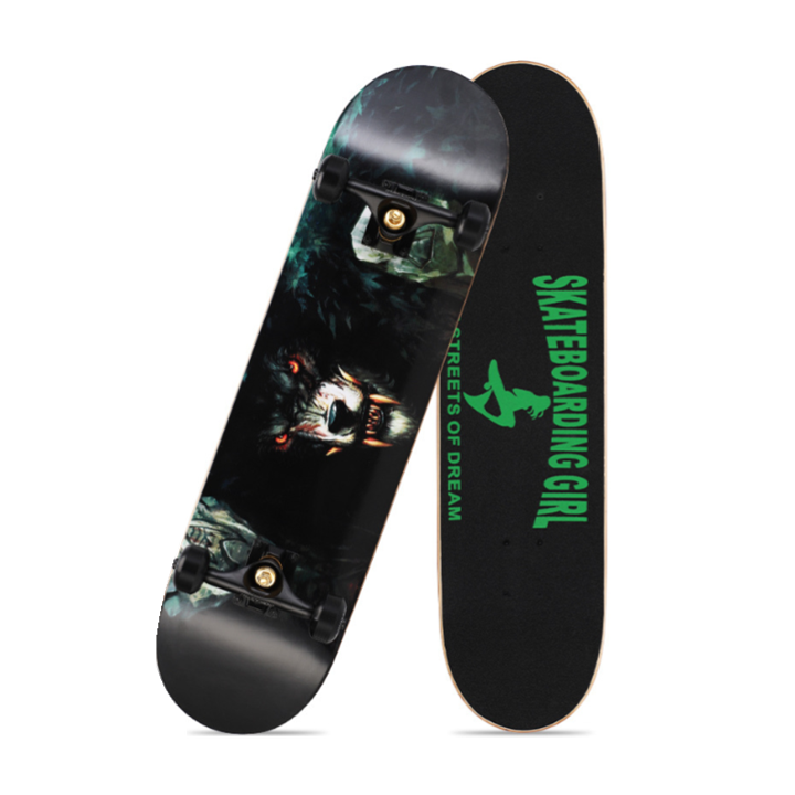 China factory free customized animation patterns good price trucks skateboard decks china maple acrylic skateboard