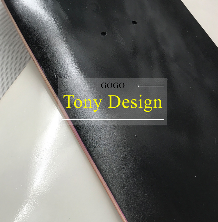 China factory free customized animation patterns good price trucks skateboard decks china maple acrylic skateboard