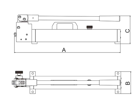 high strength 16P80 High Pressure Hand Pump for Double Acting Oil Cylinder with pressure gauge