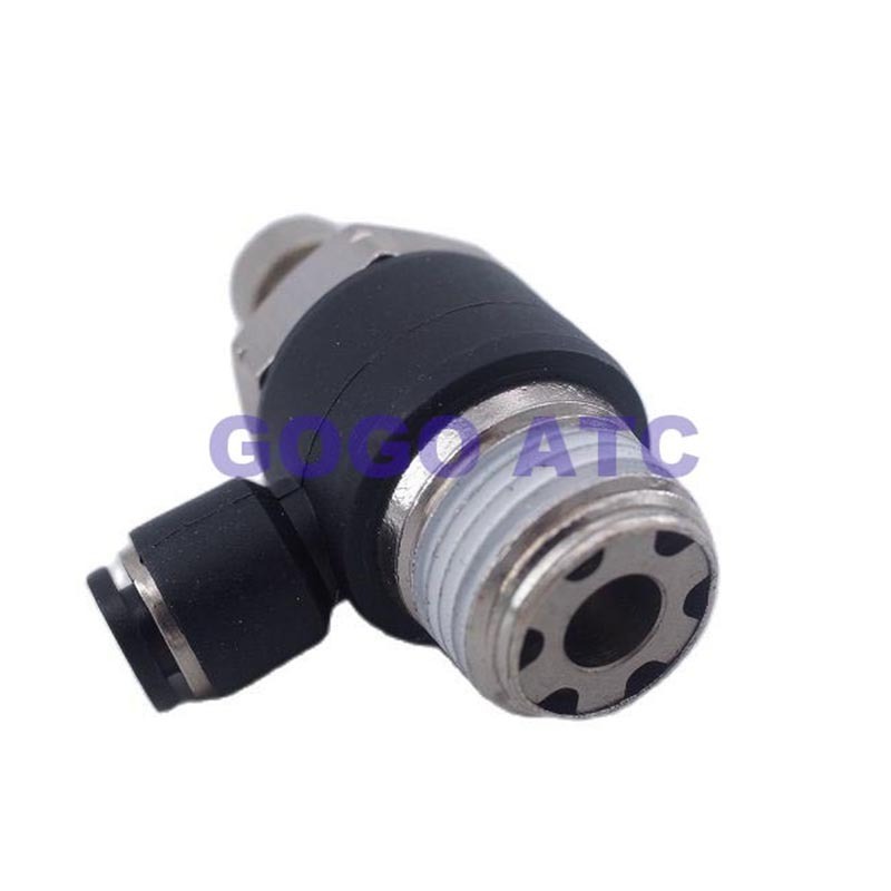 New Inch air pipe quick insert SC1/4 3/8 5/32 5/16 1/2 3/16 American NPT male thread regulating valve L type speed control valve