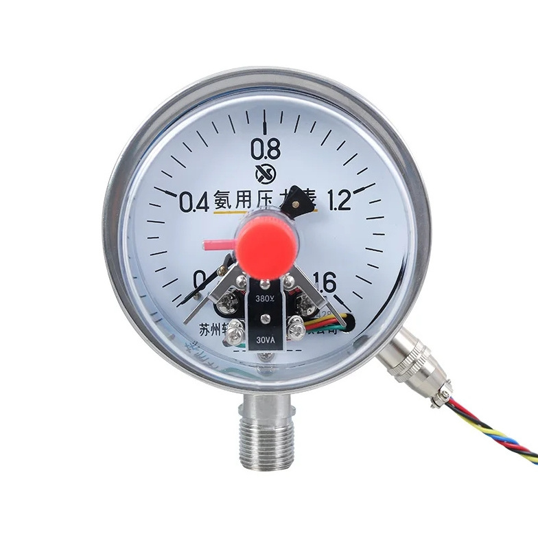 YAXC100BF ammonia electric contact pressure gauge Stainless steel 0.1~6MPa diameter 100mm manometer pressure gauge M20*1.5