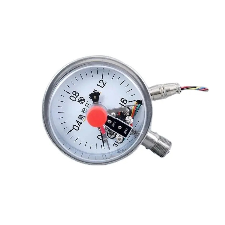 YAXC100BF ammonia electric contact pressure gauge Stainless steel 0.1~6MPa diameter 100mm manometer pressure gauge M20*1.5