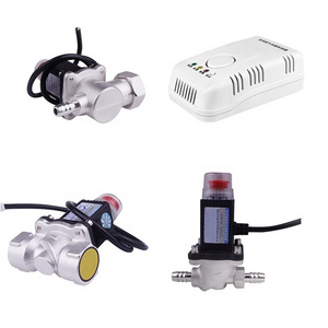 High quality DN15 manual reset 1/2" / hose to hose / Aluminum alloy gas emergency shut off solenoid valves home Gas Leak Detector alarm DC9V