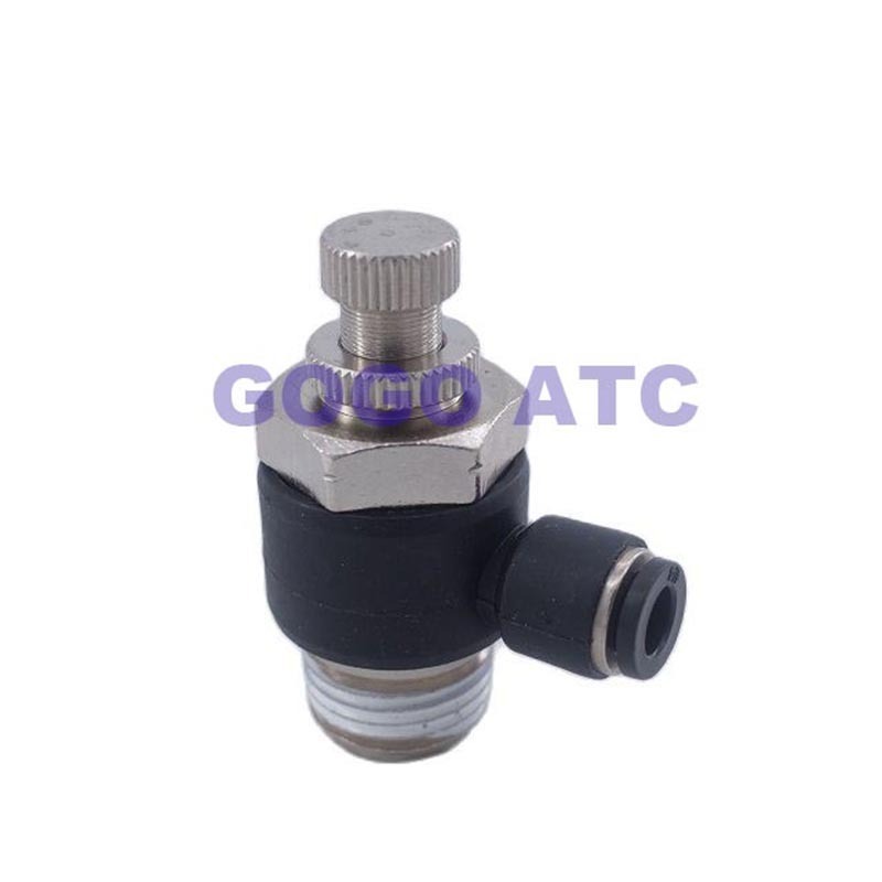 New Inch air pipe quick insert SC1/4 3/8 5/32 5/16 1/2 3/16 American NPT male thread regulating valve L type speed control valve