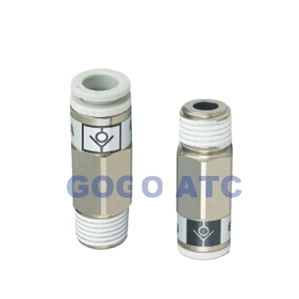 SMC type fittings AKH06B-01S O.D 6mm thread Rc 1/8 male thread straight type way check valve one-touch fittings with copper