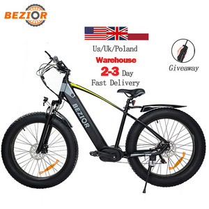 Hot Selling 26 Inch Fat Tire Off Road Mountain E Bike Bezior XF800 500W Mid Motor Removable Battery Electric Bicycle