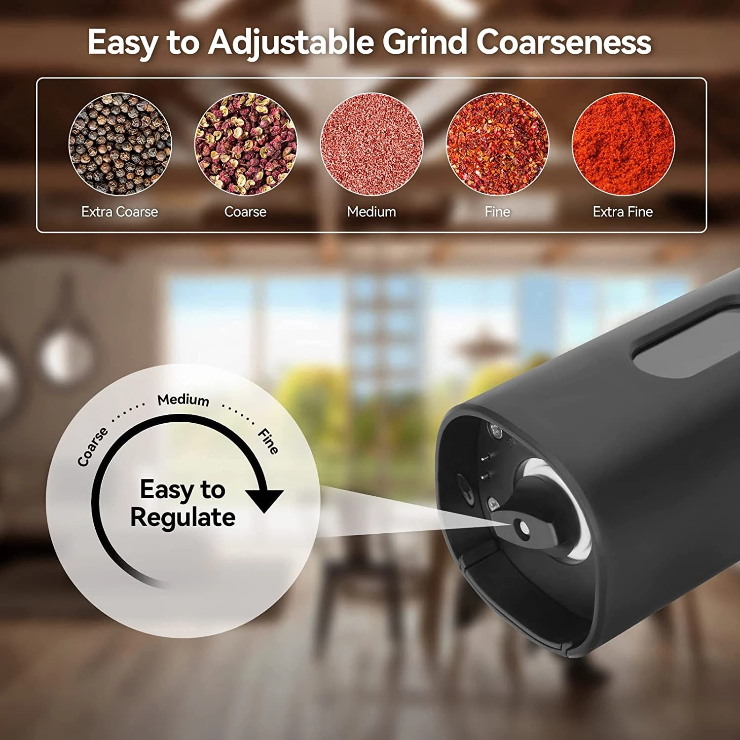 Electric Automatic Salt and Pepper Grinder Set Mill Refillable