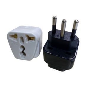 black/white Universal UK Europe AU USA to Brazil Grounded Travel Adapter Plug wall socket Brazil PLUG