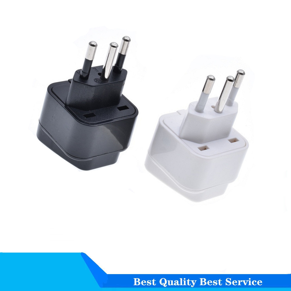 black/white Universal UK Europe AU USA to Brazil Grounded Travel Adapter Plug wall socket Brazil PLUG