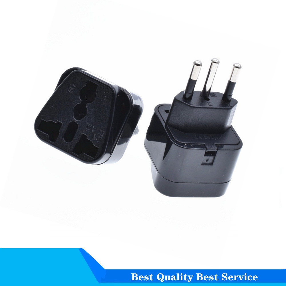 black/white Universal UK Europe AU USA to Brazil Grounded Travel Adapter Plug wall socket Brazil PLUG