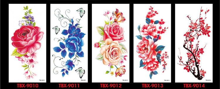 TBX Arm sleeve Tattoo Waterproof temporary tattoo Sticker Skull  rose lotus Men Full Flower Body Art tattoo girl