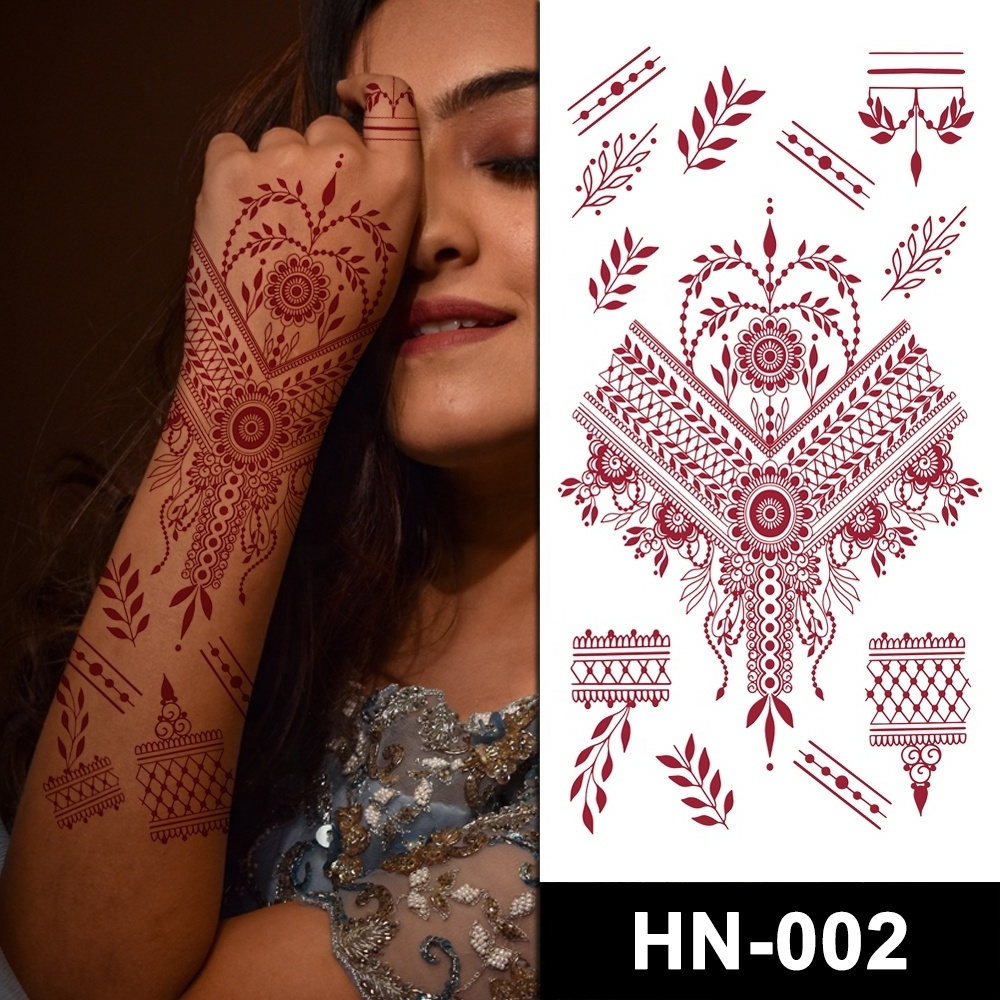 HN 500 tattoo designs in shop transfer paper burgundy sexy erogenous lace arm finger tattoo sticker