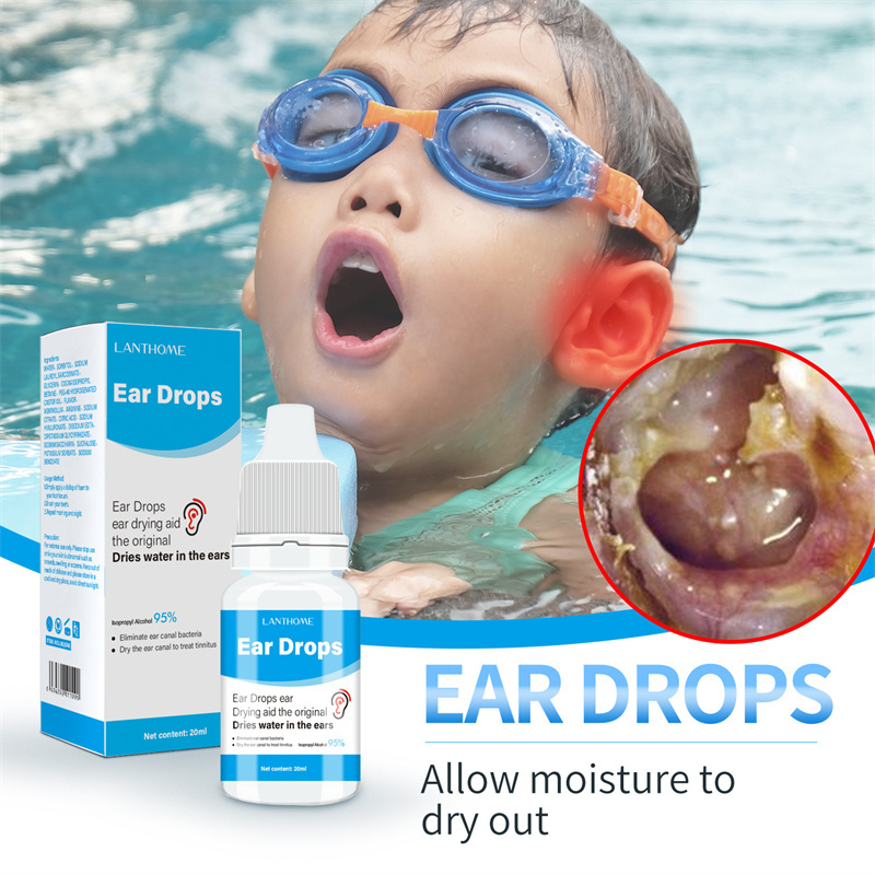 Lanthome ear drops 20ml adult children ears cleaning drying tinnitus eliminating ear wax softener liquid for swimming