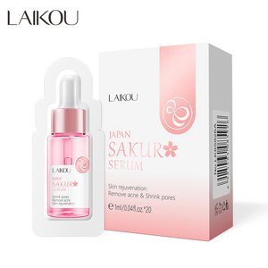 LAIKOU japan sakura serum 1ml*20pcs skin rejuvenation remove acne shrink pores micro needle serum face and body sample size