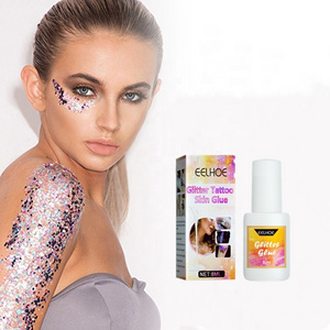 EELHOE 8ml glitter tattoo skin white glue halloween carnival themed parties hair face body flash color tattoo eye makeup paint