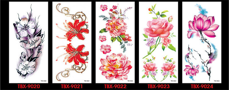 TBX Arm sleeve Tattoo Waterproof temporary tattoo Sticker Skull  rose lotus Men Full Flower Body Art tattoo girl