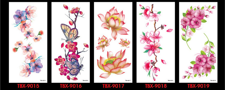 TBX Arm sleeve Tattoo Waterproof temporary tattoo Sticker Skull  rose lotus Men Full Flower Body Art tattoo girl