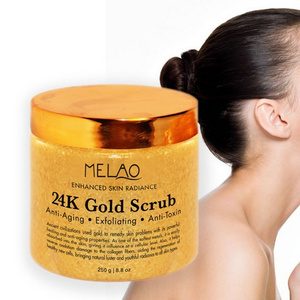 MELAO Pure 24K Gold Body Scrub Foot Massage Cream Remove Dead Skin Fregar Anti Aging Exfoliating Mud