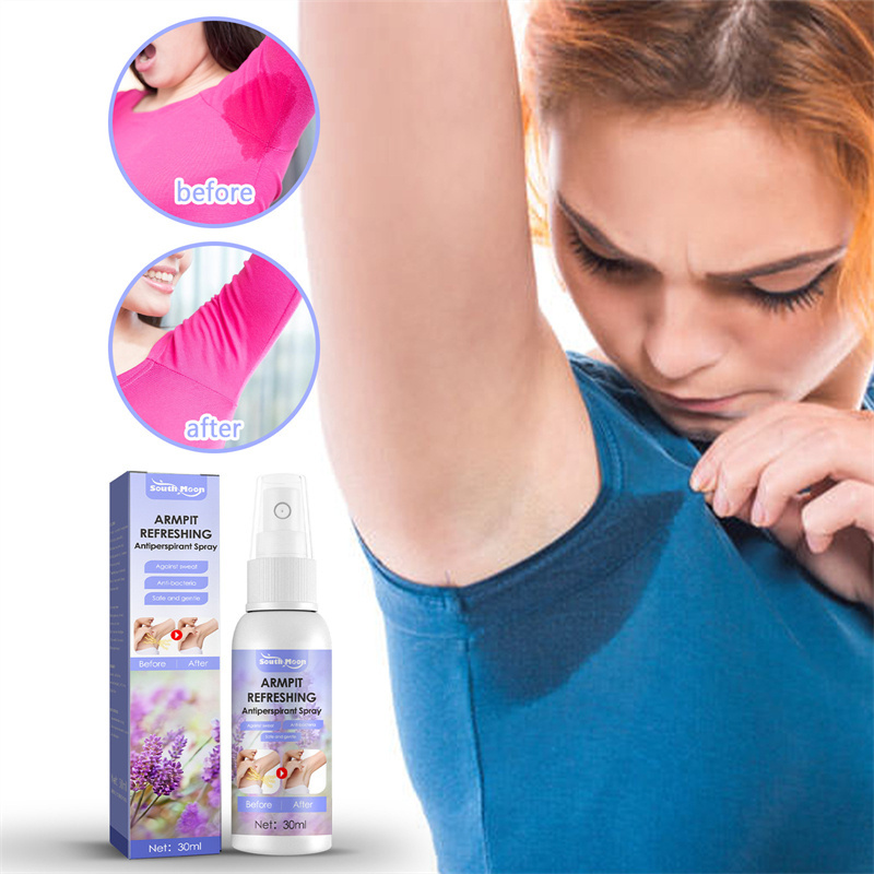 South Moon 30ml lavender armpit refreshing antiperspirant spray unisex body anti bacteria odor removing anti sweat spray