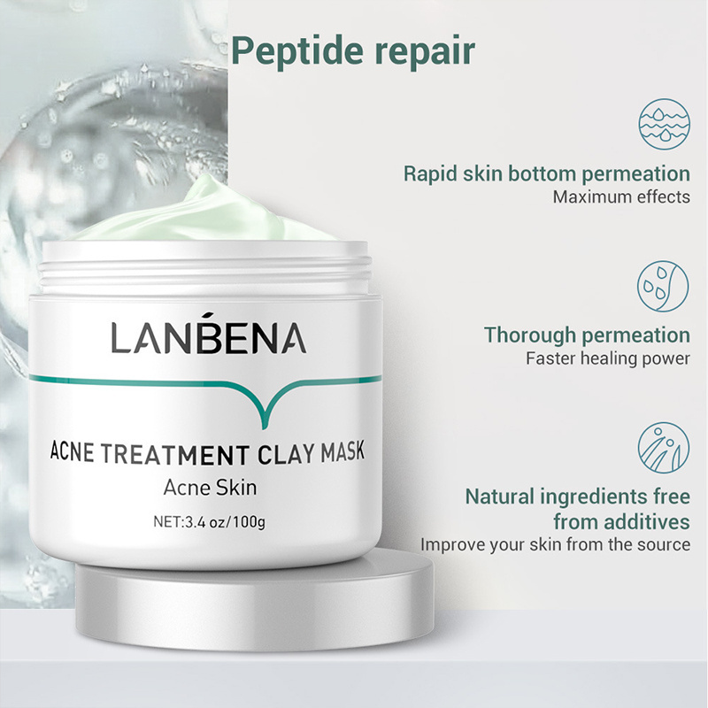 LANBENA 100g acne treatment clay mask nicotinamide arbutin oligopeptides witch hazel whitening brightening clay mud mask