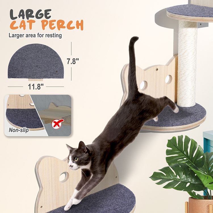 Cat wall furniture hammock cat climbing shelves wall set without hole for cats