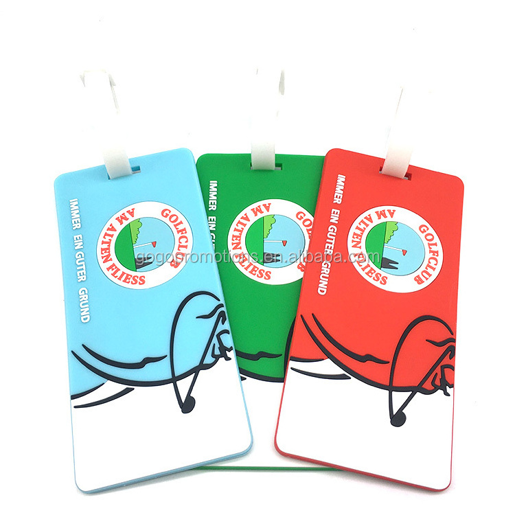 Wholesale Customized Logo PVC Rubber Luggage Tag Golf Bag Name Tag