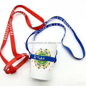 2024 Popular Water Bottle Cup Holder Lanyard Neck Strap Lanyard Custom Promotional bee glass bottle Lanyards