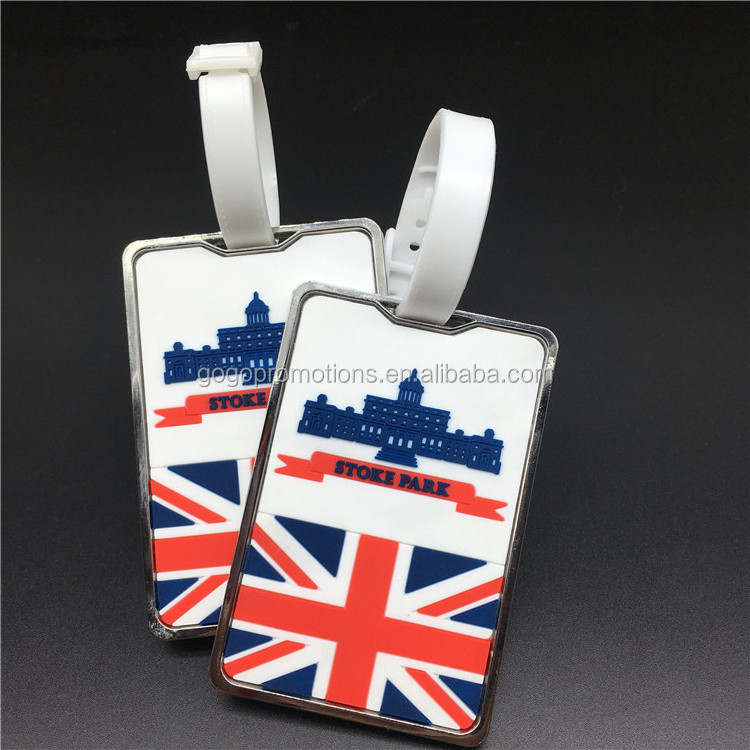 Wholesale Customized Logo PVC Rubber Luggage Tag Golf Bag Name Tag