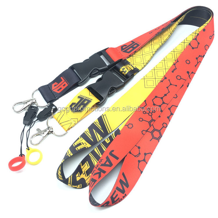 Custom Rope Lanyards by Factory Manufacturer Made from Durable Nylon and Polyester with Rubber Silicon Ring Pen Holder