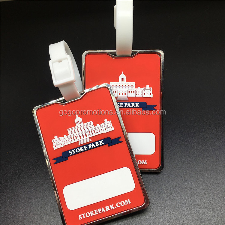 Wholesale Customized Logo PVC Rubber Luggage Tag Golf Bag Name Tag