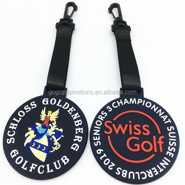 Wholesale Customized Logo PVC Rubber Luggage Tag Golf Bag Name Tag